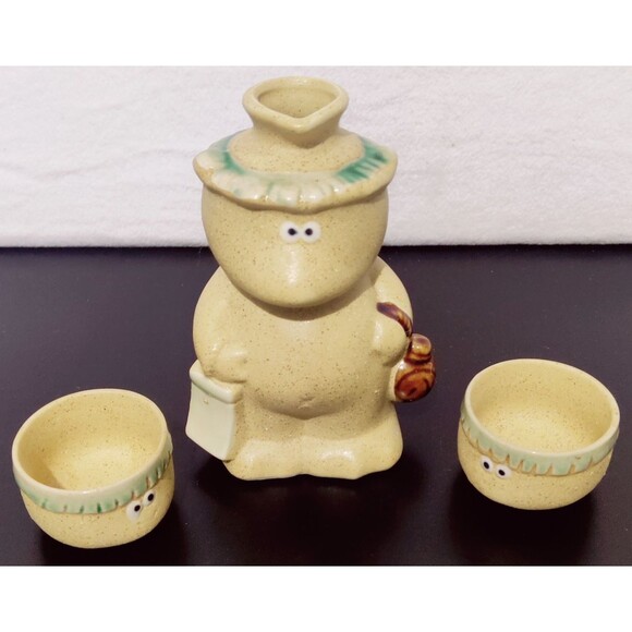 Vintage Kappa Sake Bottle, Kappa Design, Sake Cups, Hot Sake, Made In Japan - Picture 5 of 9